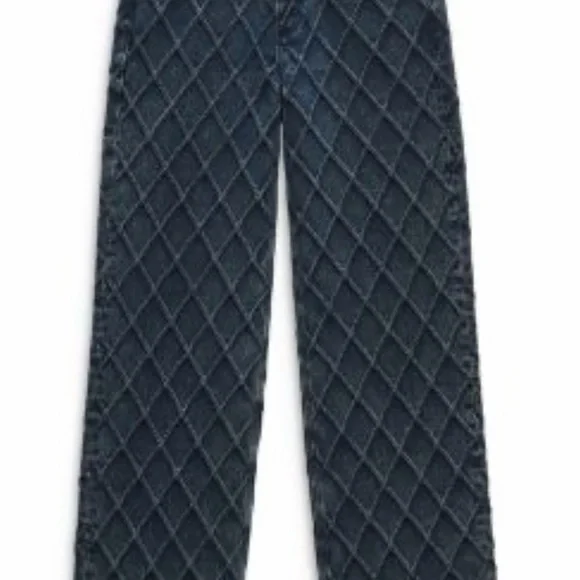 Rag & Bone Logan mid rise wide leg Quilted denim jeans size 30 - Picture 11 of 13